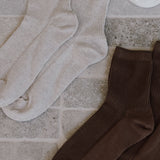 Cotton Ribbed Socks Natural