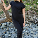 Fine Cashmere Knit Dress in Black