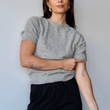 Cashmere Short Sleeve Knit Grey