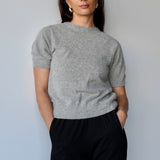 Cashmere Short Sleeve Knit Grey