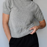 Cashmere Short Sleeve Knit Grey