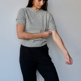 Cashmere Short Sleeve Knit Grey