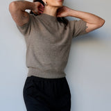 Cashmere Short Sleeve Knit Taupe