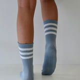 Grippy Yoga/Pilates Socks Cotton Blue