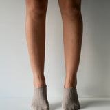 Cotton Ribbed Hidden Socks Taupe