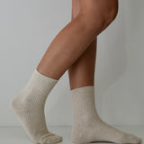Cotton Ribbed Socks Natural