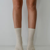 Cotton Ribbed Socks Natural