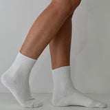 Cotton Ribbed Socks White