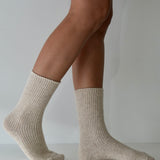 Luxe Cashmere/Wool Socks Natural