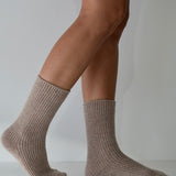 Luxe Cashmere/Wool Socks Taupe