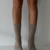 Luxe Cashmere/Wool Socks Taupe