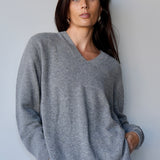 Sunday Wool/Cashmere V-Neck Jumper Grey