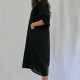 Belle Oversized Cotton Dress Black