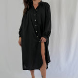 Belle Oversized Cotton Dress Black