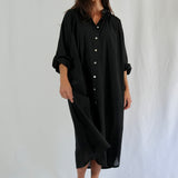 Belle Oversized Cotton Dress Black