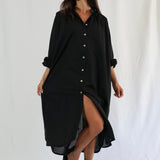 Belle Oversized Cotton Dress Black