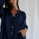 Belle Cotton Dress Navy