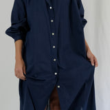 Belle Cotton Dress Navy