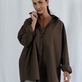 Oversized Shirt in Espresso