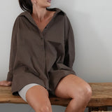Oversized Shirt in Espresso