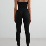 Shape Seamless Strap Singlet Black
