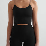 Shape Seamless Strap Singlet Black