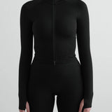 Shape Seamless Zip Jacket Black