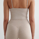 Shape Seamless Strap Singlet Beige