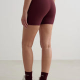 Ribbed Performance Midi Biker Shorts Cherry