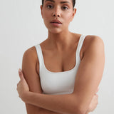 Ribbed Seamless Bra White