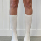 Lambs Wool High Socks Off White