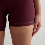 Ribbed Performance Midi Biker Shorts Cherry
