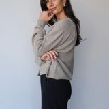Wool Cashmere Cardigan in Latte