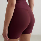 Ribbed Performance Midi Biker Shorts Cherry