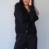 Wool Cashmere Cardigan in Black