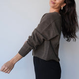 Wool Cashmere Cardigan in Chocolate