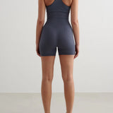 Ribbed Seamless Midi Bike Shorts Storm Blue
