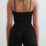 Shape Seamless Strap Singlet Black