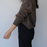 Wool Cashmere Cardigan in Chocolate