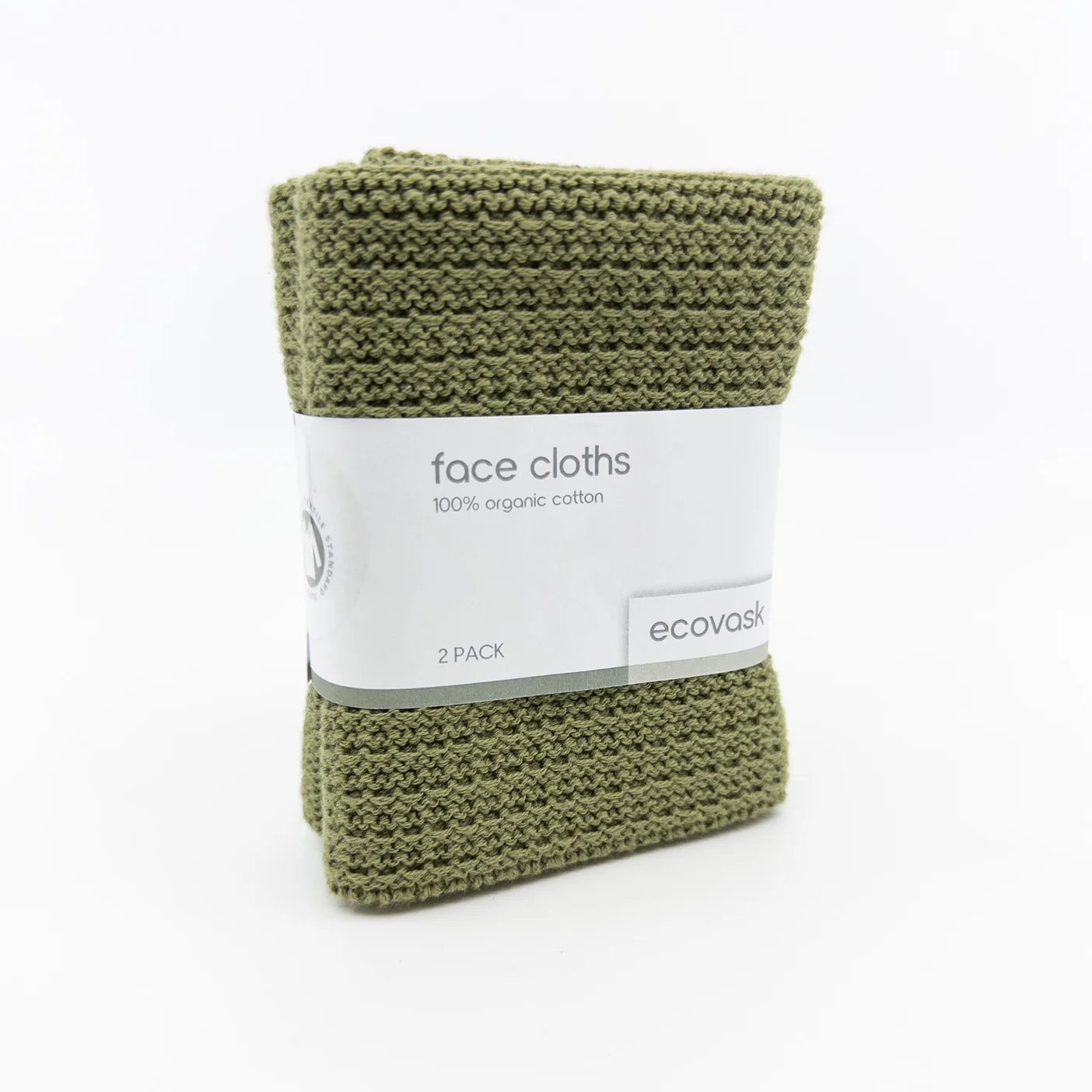 Face Cloth Organic Cotton 2pk - Sea Foam