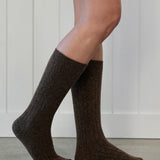 Lambs Wool High Socks Chocolate