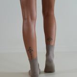 Ribbed Cotton Socks Taupe