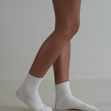Ribbed Cotton Socks White