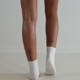 Ribbed Cotton Socks White