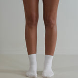 Ribbed Cotton Socks White