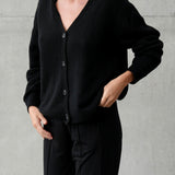 Cashmere/Wool Cardigan Black