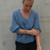 Cashmere Jumper V-Neck Blue