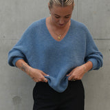 Cashmere Jumper V-Neck Blue