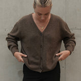 Cashmere/Wool Cardigan Chocolate