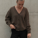 Cashmere/Wool Cardigan Chocolate